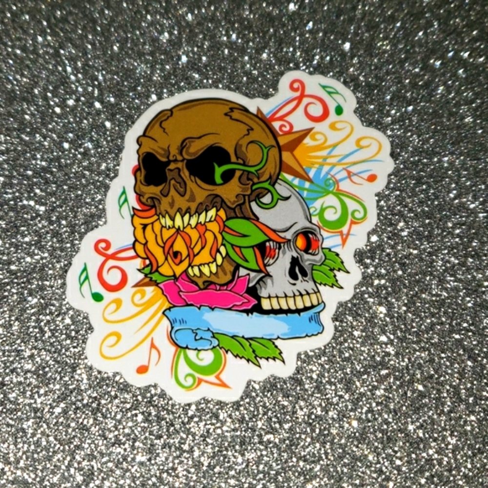 ART GOTHIC PASTLE Skulls waterproof sticker